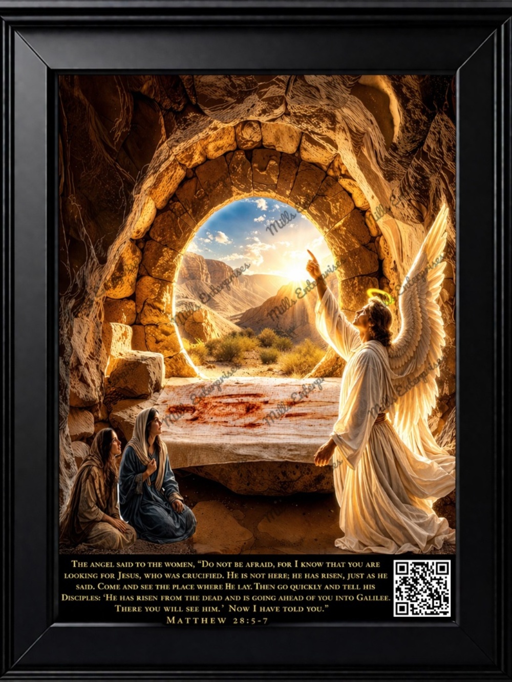 Framed Artwork He is not here for he is risen masterpiece,“Dawn of Resurrection"